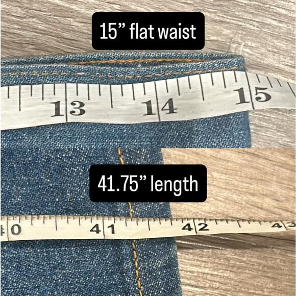 VTG 70s Landlubber Denim Maxi Skirt High Waist Cottage Hippie Retro Boho Medium - Picture 11 of 11